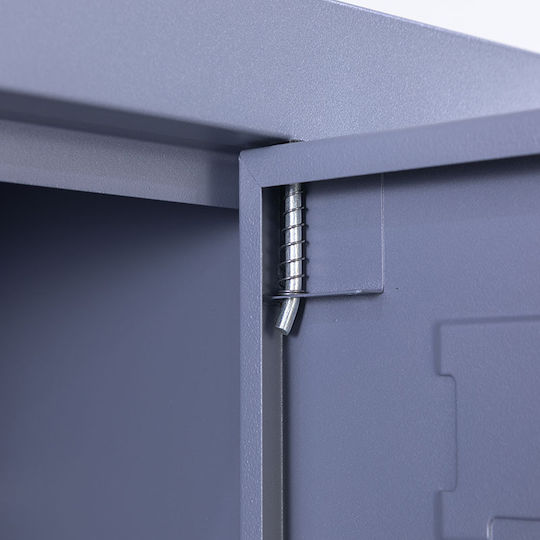 Locker Metal with 4 Cabinets Anthracite Checkmate 90x45x190cm