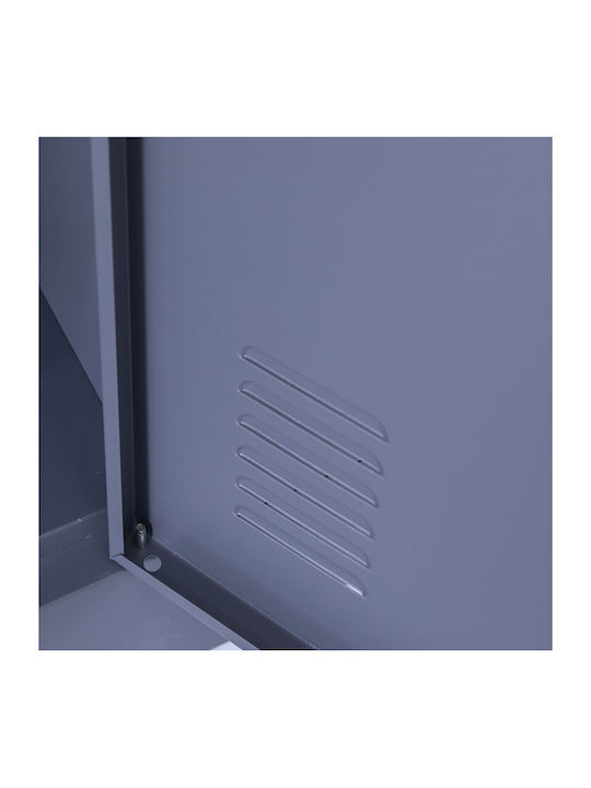 Dulap Metalic cu 3 Dulapuri Antracit Checkmate 38x45x180cm