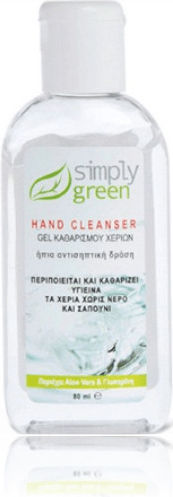 Simply Green Hand Cleanser Gel Desinfektionsmittel Gel für Hände 80ml Natürlich