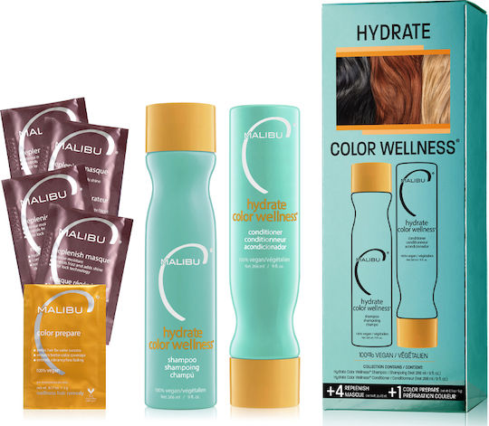 Malibu Hydrate Color Wellness Kit Haarkur-Set für gefärbtes Haar mit Shampoo und Conditioner