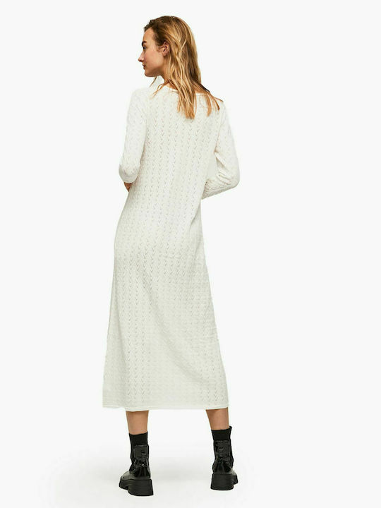 Pepe Jeans Bartha Midi Rochie Tricotat Bej