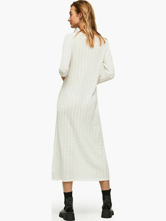 Bartha Midi Damenkleid Gestrickt Wickel Beiges
