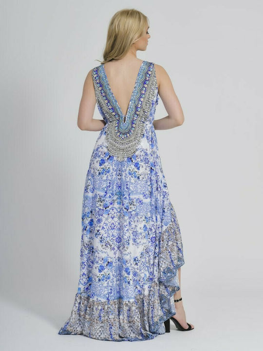 Ble Resort Collection Καλοκαιρινό Midi Φόρεμα Μπλε