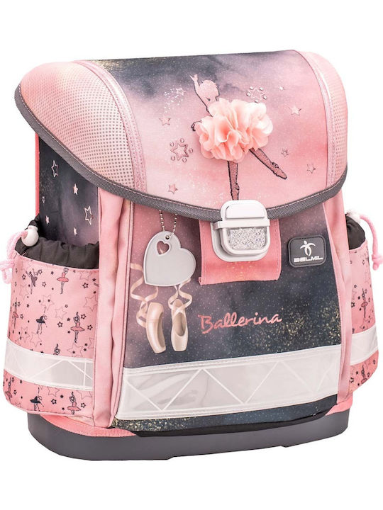 Belmil Ballerina Black Pink Σχολική Τσάντα Πλάτης Δημοτικού Ροζ 19lt