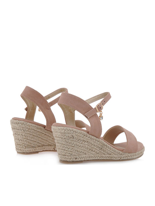 Women's Ankle Strap Platforms Pink O439W6157 710