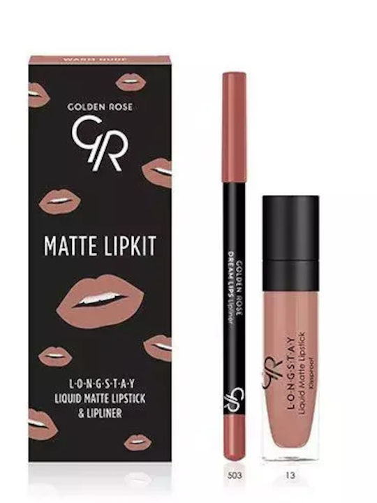 Golden Rose Matte LipKit Комплект за грим за устни 2 броя