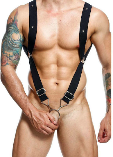 MOB Erotic Wear Dngeon Straigh Back Harness Black