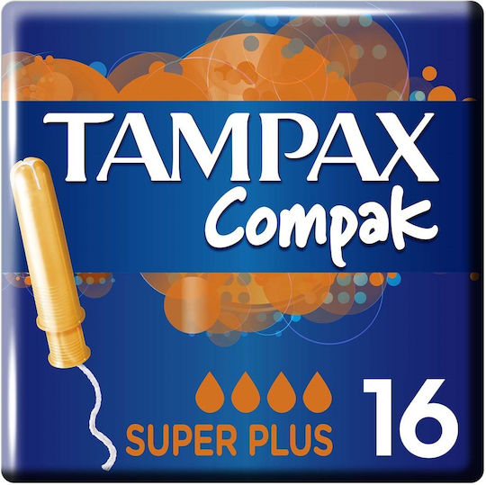 Tampax Tampon Compak Super Plus with Applicator for Heavy Flow 16pcs