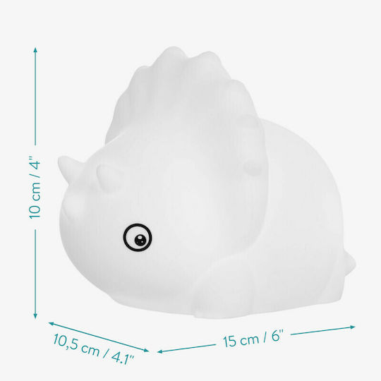 Navaris LED Kinder Dekorative Lampe Berührung Dino Triceratops Weiß