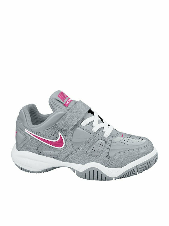 Court Kids Sports Shoes Running with Hoop & Loop Closure Gray
