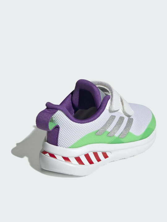 Fortarun Buzz Lightyear CF Kids Sports Shoes Running with Hoop & Loop Closure Cloud White / Silver Metallic / Semi Solar Lime