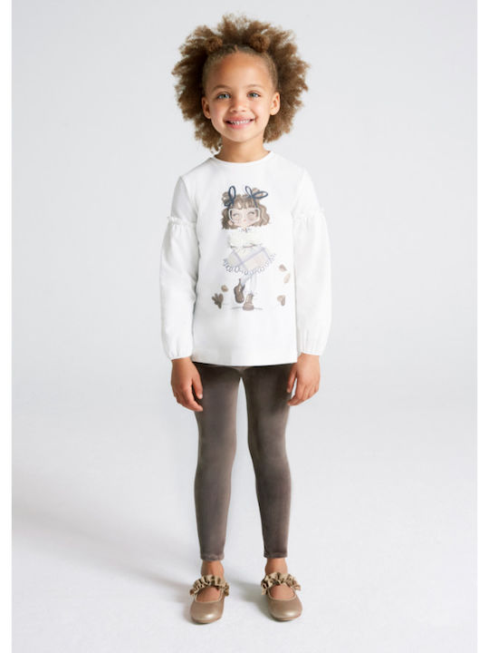 Mayoral Kinder Set mit Leggings Winter 2Stück Ecru