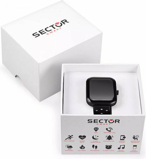 Sector S-03 Pro Aluminium 45mm Smartwatch με Παλμογράφο (Μαύρο)