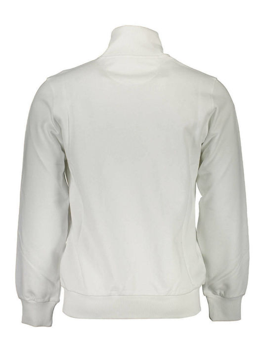 La Martina Men's Sweatshirt Jacket with Hood and Pockets White