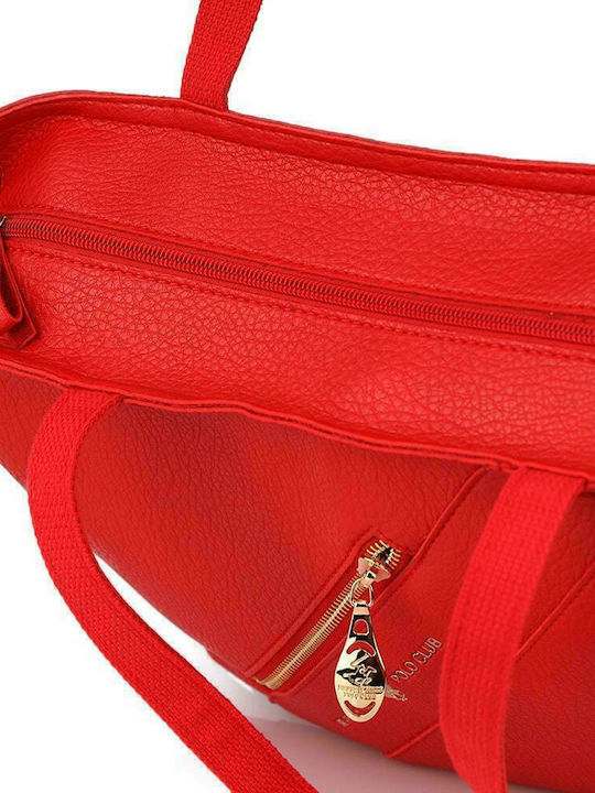 Beverly Hills Polo Club Damen Tasche Shopper Schulter Rot