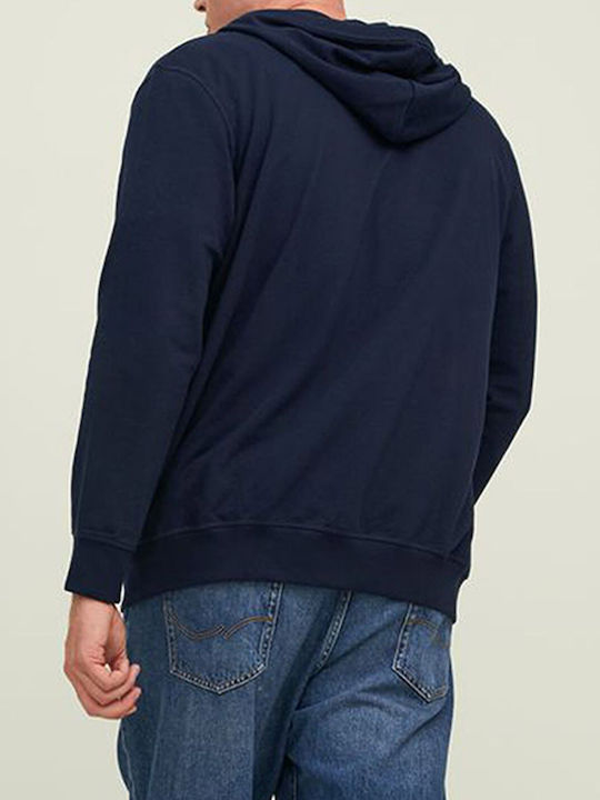 Jack & Jones Men's Sweatshirt Jacket with Hood and Pockets Navy Blue