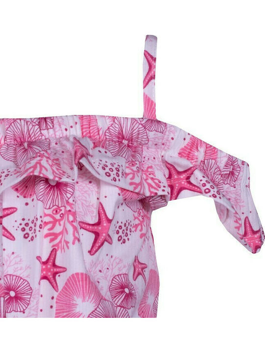 Kinderstoff-Overall-Shorts/Bermudas Rosa
