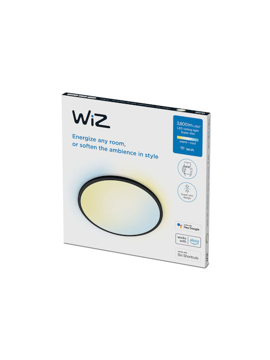 WiZ Smart Πλαφονιέρα Οροφής 55εκ. Μαύρη με Ενσωματωμένο LED και Τηλεχειριστήριο