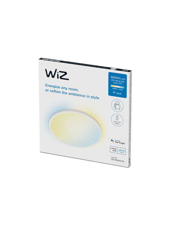 WiZ Smart Πλαφονιέρα Οροφής 55εκ. Λευκή με Ενσωματωμένο LED και Τηλεχειριστήριο