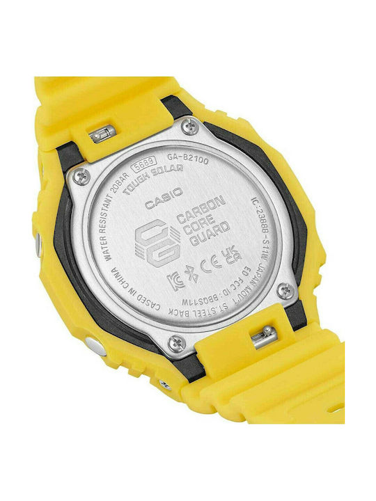 Casio G-Shock Ανδρικό Ρολόι 45.5mm Χρονογράφος Μπαταρίας με Κίτρινο Καουτσούκ Λουράκι