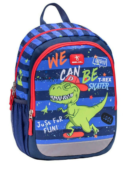 Belmil T-Rex Kiddy School Bag Backpack Elementary, Elementary Blue 12Liters