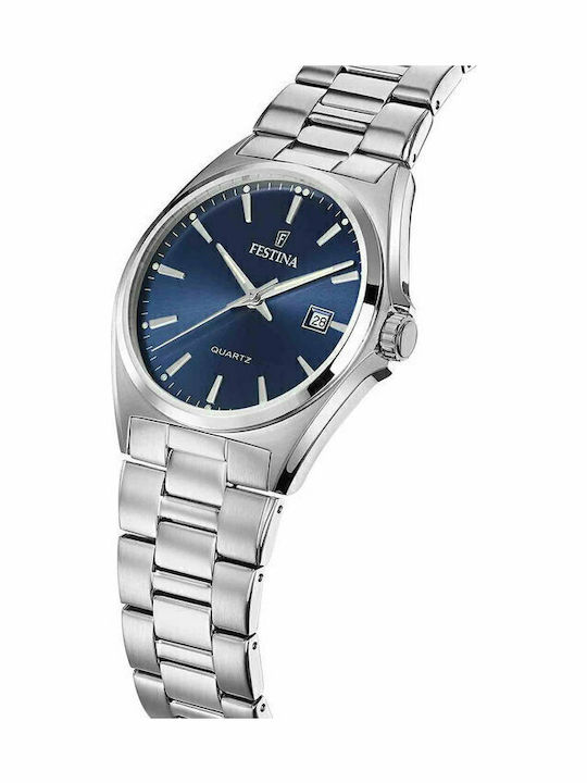 Festina Мъжки Часовник 40мм Хронограф На Батерия Със Сребрист Ацетиленов Гривна