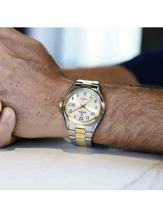 Festina Ρολόι Μπαταρίας με Μεταλλικό Μπρασελέ