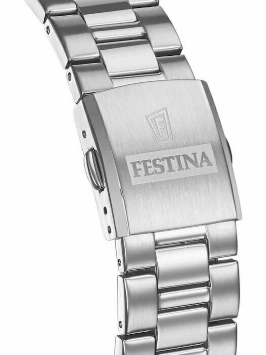 Festina Men's Watch 40mm Battery Chronograph With Silver Steel Bracelet