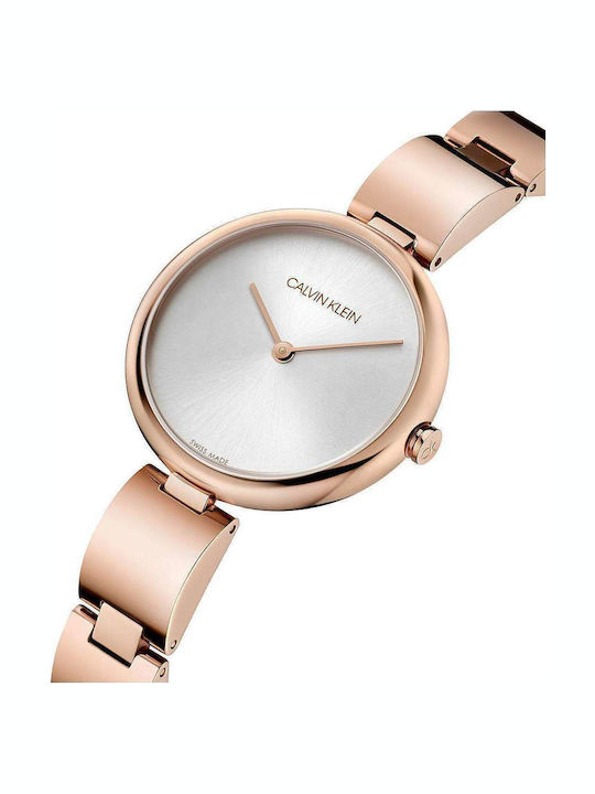 Calvin Klein Γυναικείο Ρολόι 32mm Μπαταρίας με Ροζ Χρυσό Μεταλλικό Μπρασελέ