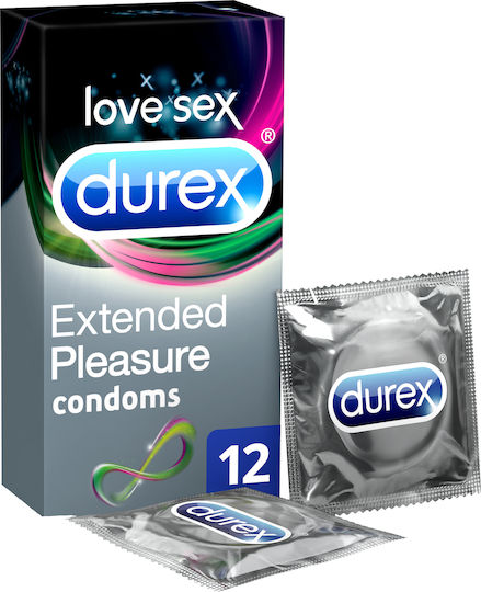 Durex Προφυλακτικά Extended Pleasure 12τμχ 56mm με Επιβραδυντικό