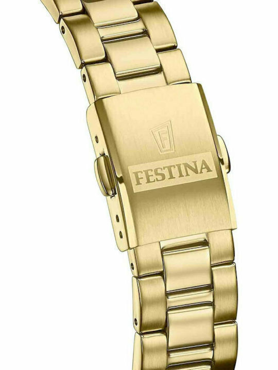 Festina Дамски Часовник 31мм Кварцов с Златна Метална Верижка