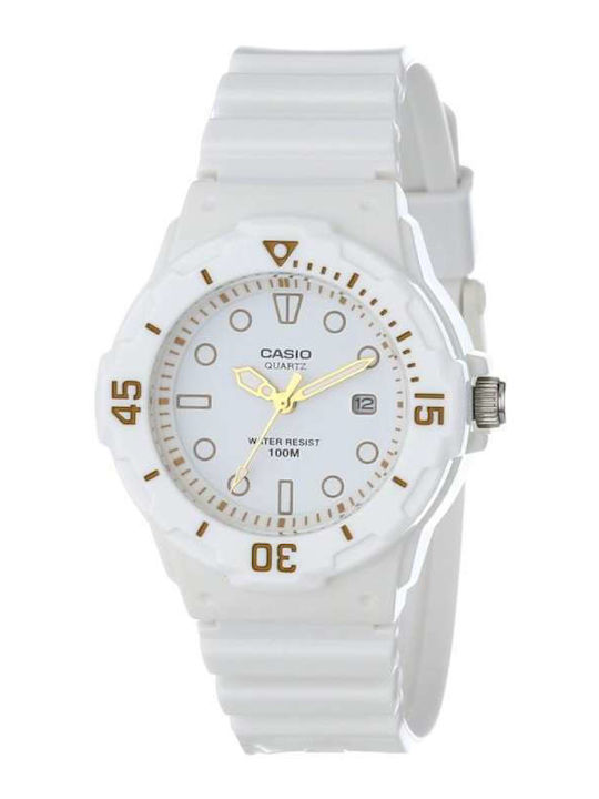 Casio Women's Watch with White Rubber Strap