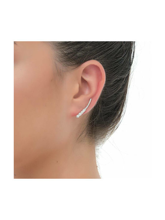 Oxzen Cercei Ear Climbers din Argintiu cu Pietre