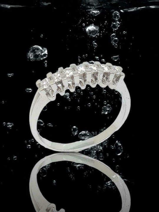 Mentzos Damen Ring Halbring mit Diamant aus Weißgold 18K