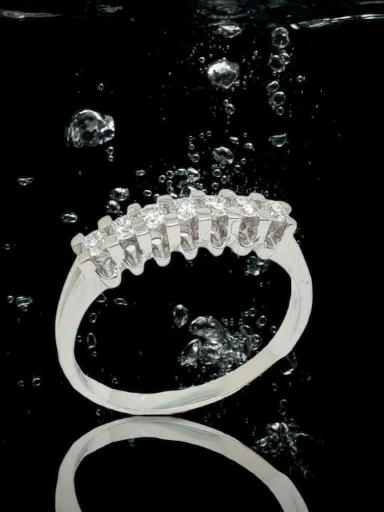 Mentzos Damen Ring Halbring mit Diamant aus Weißgold 18K