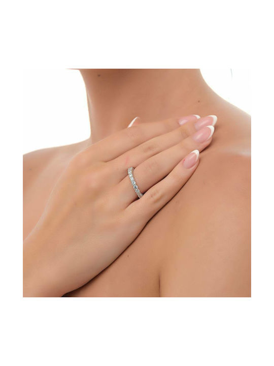 Oxzen Damen Ring mit Zirkonia aus Silber