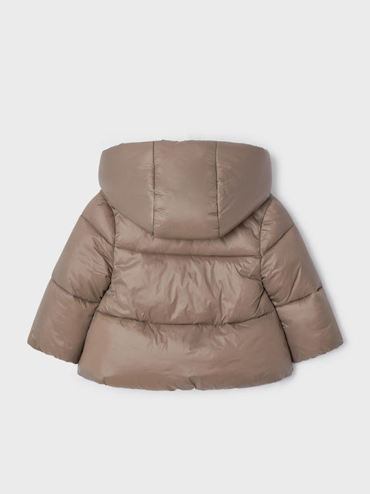 Ecofriends Kids Quilted Short Jacket with Hood Brown
