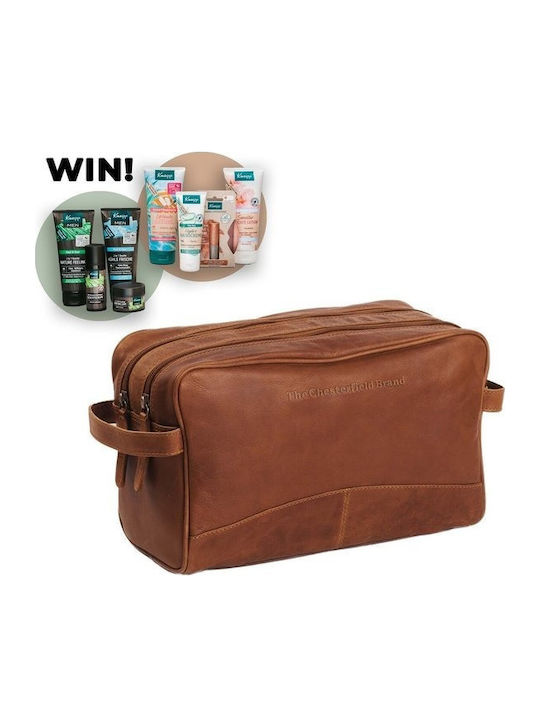 Toiletry Bag Stacey in Tabac Brown color 29cm