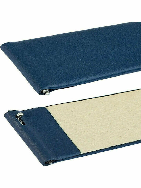 Hirsch Toronto Long Δερμάτινο Λουράκι Μπλε 18mm