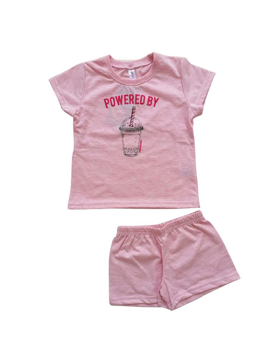 Dreams by Joyce Set Top & Bottom Kids Summer Cotton Pyjamas Pink