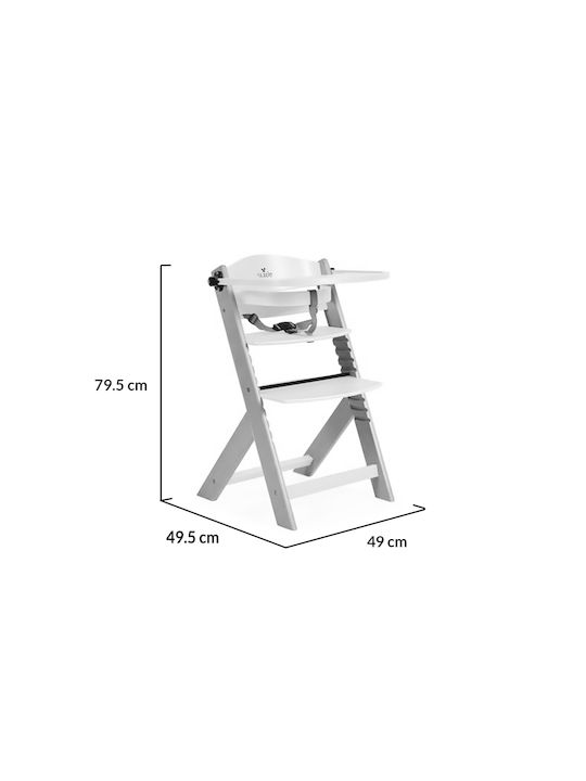 Cangaroo Nuttle Καρεκλάκι Φαγητού 2 in 1 με Ρυθμιζόμενο Ύψος White