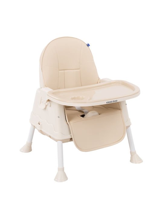 Kikka Boo Creamy Highchair 3 in 1 with Metal Frame & Leatherette Seat Beige