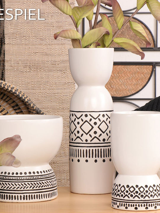 Espiel Tribal Decorative Bowl White 20.5x20.5x20cm