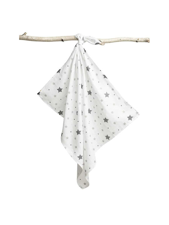 Sensillo Muslin Swaddle Blanket Stars White 70x80cm