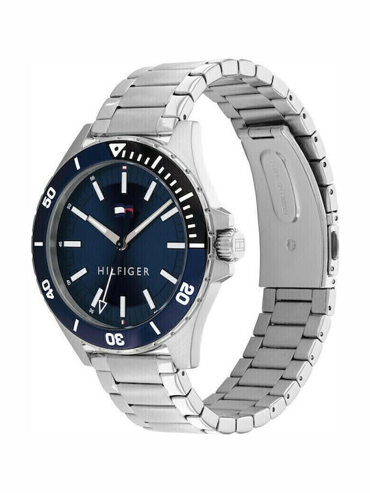 Tommy Hilfiger Logan Men's Watch 43mm Battery with Silver Metal Bracelet