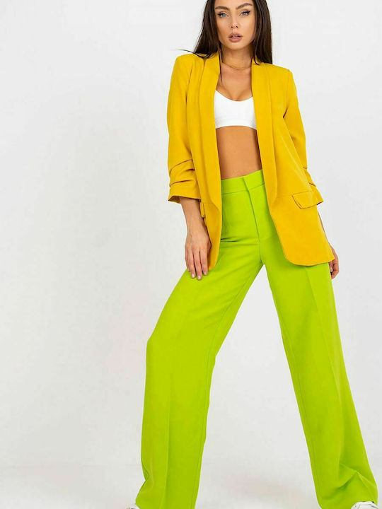 Italy Moda Long Women's Blazer Yellow