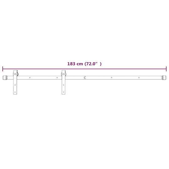 vidaXL Schiebetürmechanismus 200cm Weiß