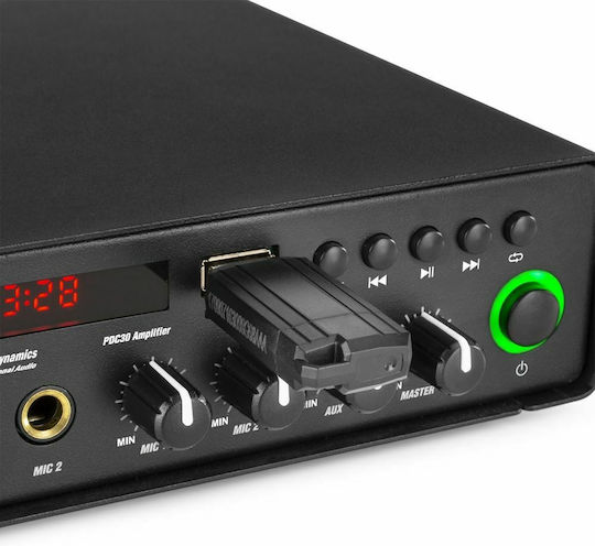 Power Dynamics Integrated Microphone Amplifier 2 Channel 30W USB/Bluetooth