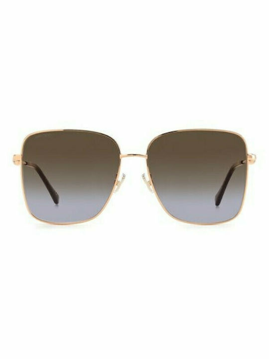 Jimmy Choo Women's Sunglasses with Gold Metal Frame and Brown Gradient Lens HESTER/S VO1/QR