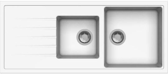 Macart Lexus D-200 Drop-In Kitchen Sink made of Liquid Granite M116xP50cm Alpina